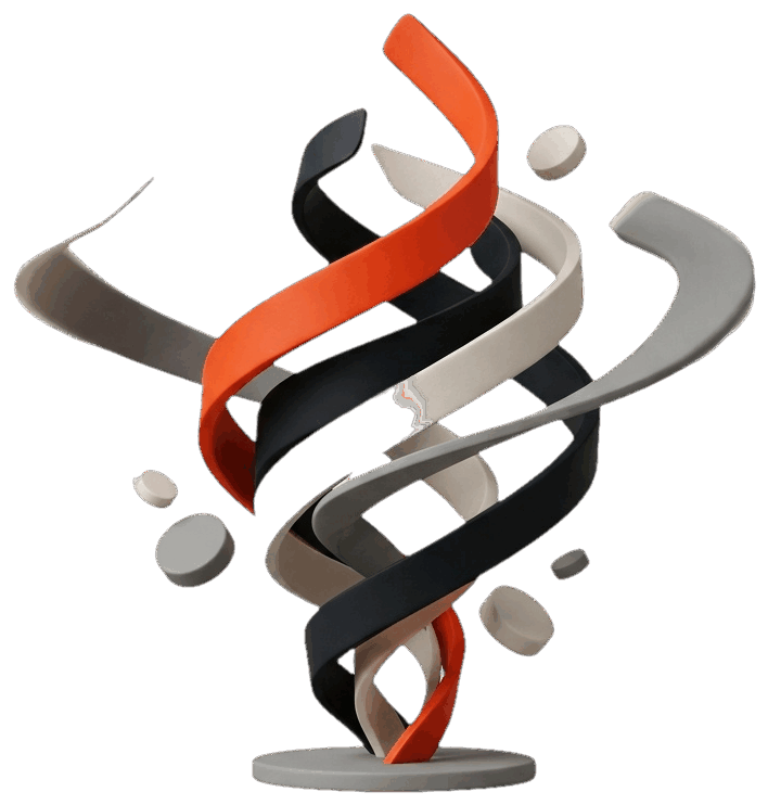 Illustration of a ribbon sculpture