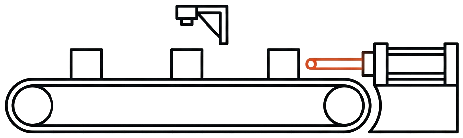 Line drawing of the conveyor sorter