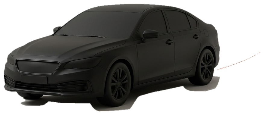 Illustration of a car on a route