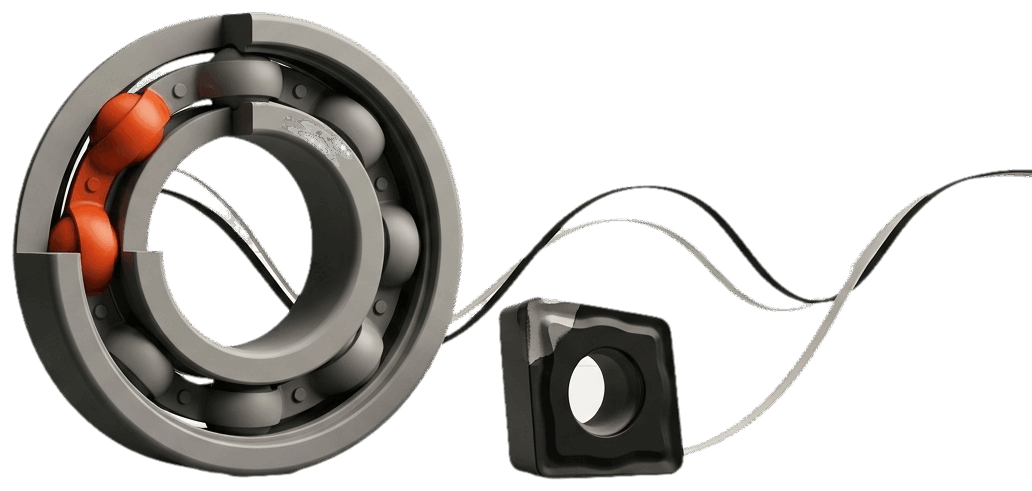 Illustration of a bearing and a cutting insert