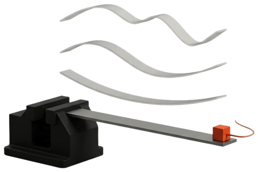 Illustration of a cantilever beam with a sensor