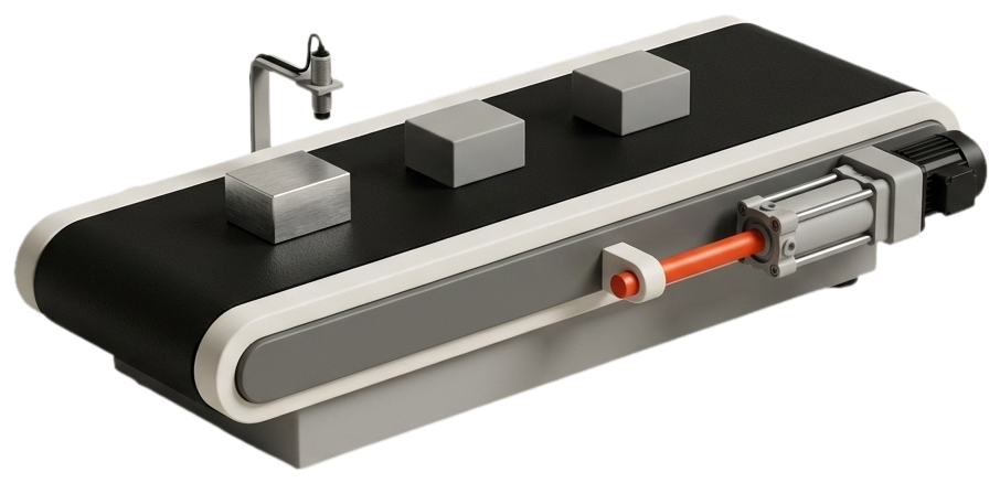 Illustration of a conveyor sorter