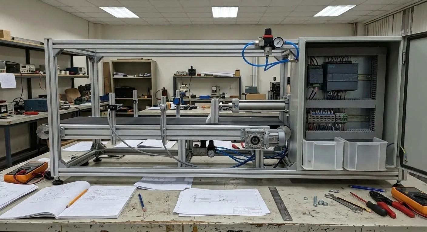 Front view of the belt and sensors