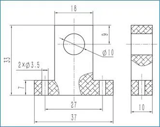 Bracket drawing, dimensions in mm