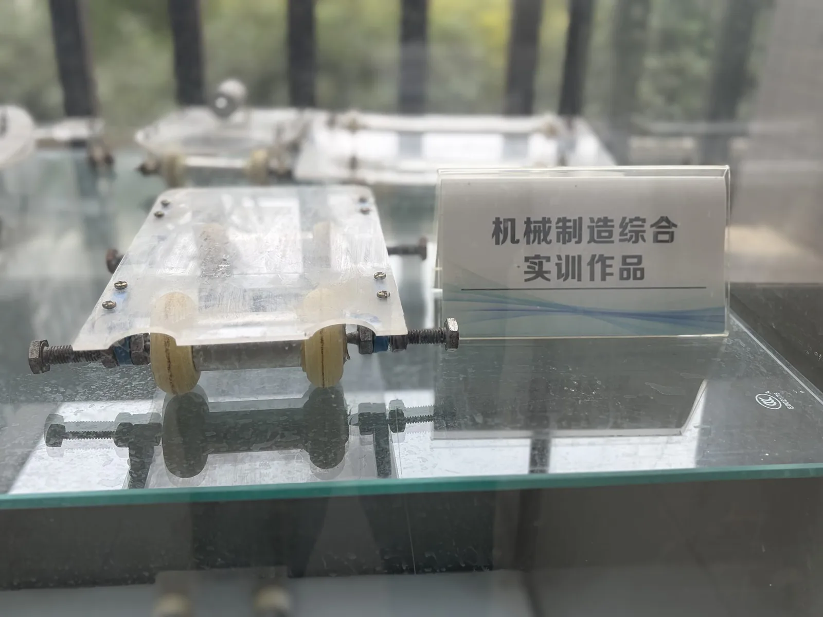 The inertia car on the display shelf, close up